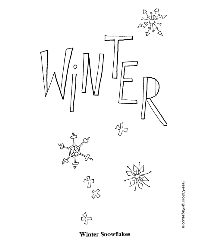 Winter coloring book pages