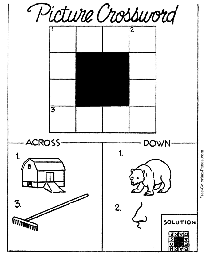 Printable kids word puzzles